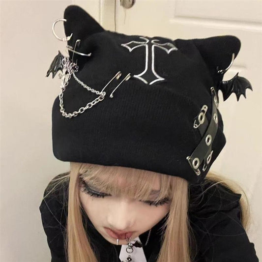 Purrfect Anarchy Cat Ears Beanie - Shadow Threadz Crypt
