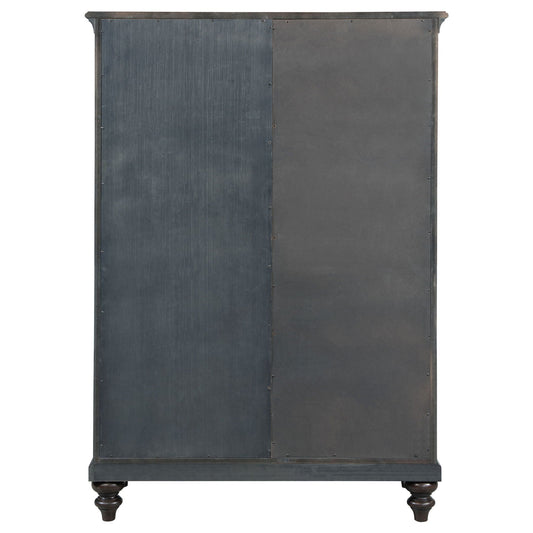 Dark Oak 6-drawer Tempered Glass Door Chest