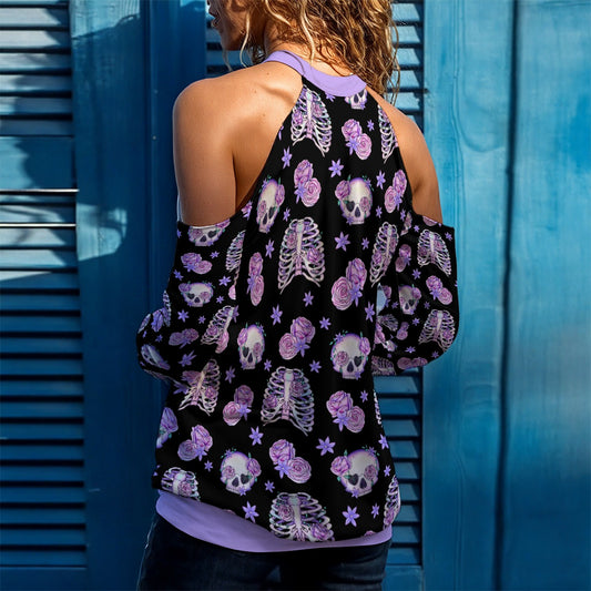 Bones & Roses Cold Shoulder Play Sweater