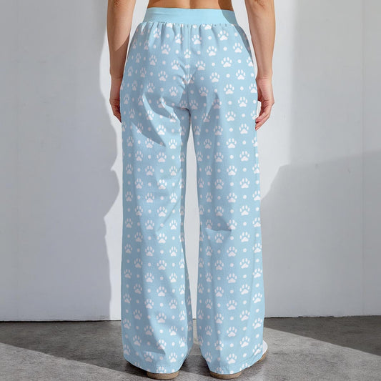 Soft Baby Blue Paw Bow Lounge Pants - Shadow Threadz Crypt