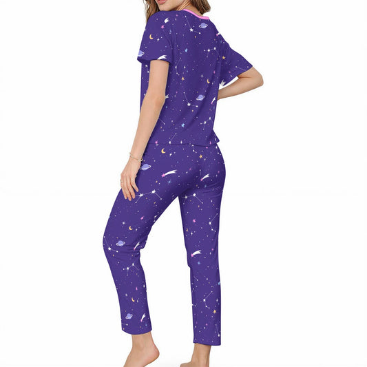 Soft Starry Night Cute Pajama Set