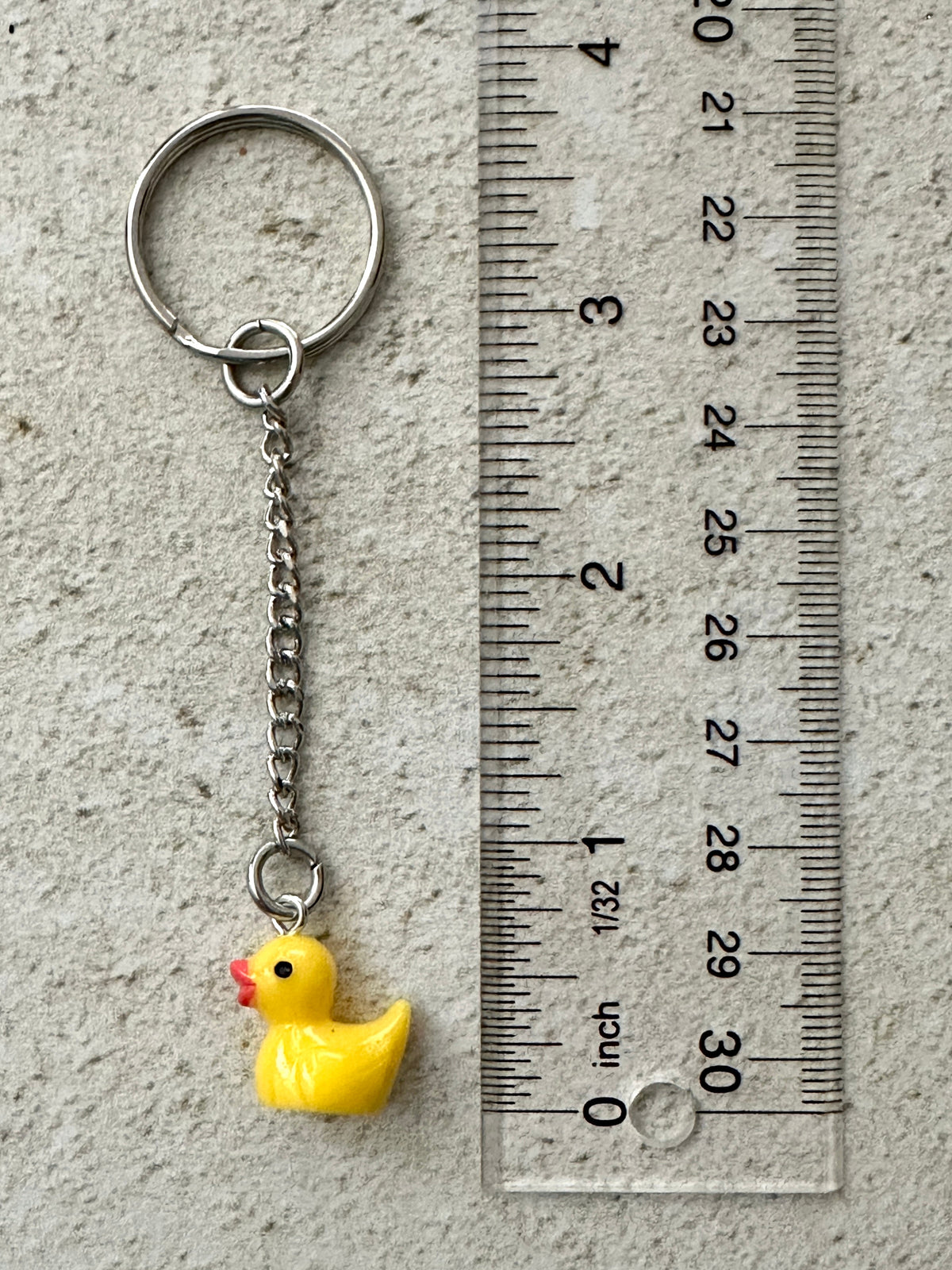 Yellow Rubber Duck Zipper Pull Bag Charm Keychain