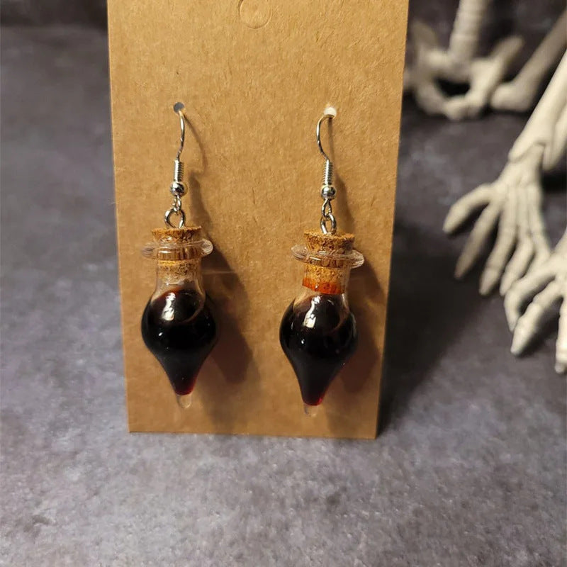 Thirsty Little Vials Earrings - Shadow Threadz Crypt