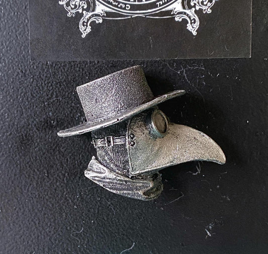 Plague Doctor Magnet, Hand Painted Resin Sculpture