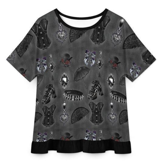 Midnight Heirloom Ruffle Play Tee - Shadow Threadz Crypt
