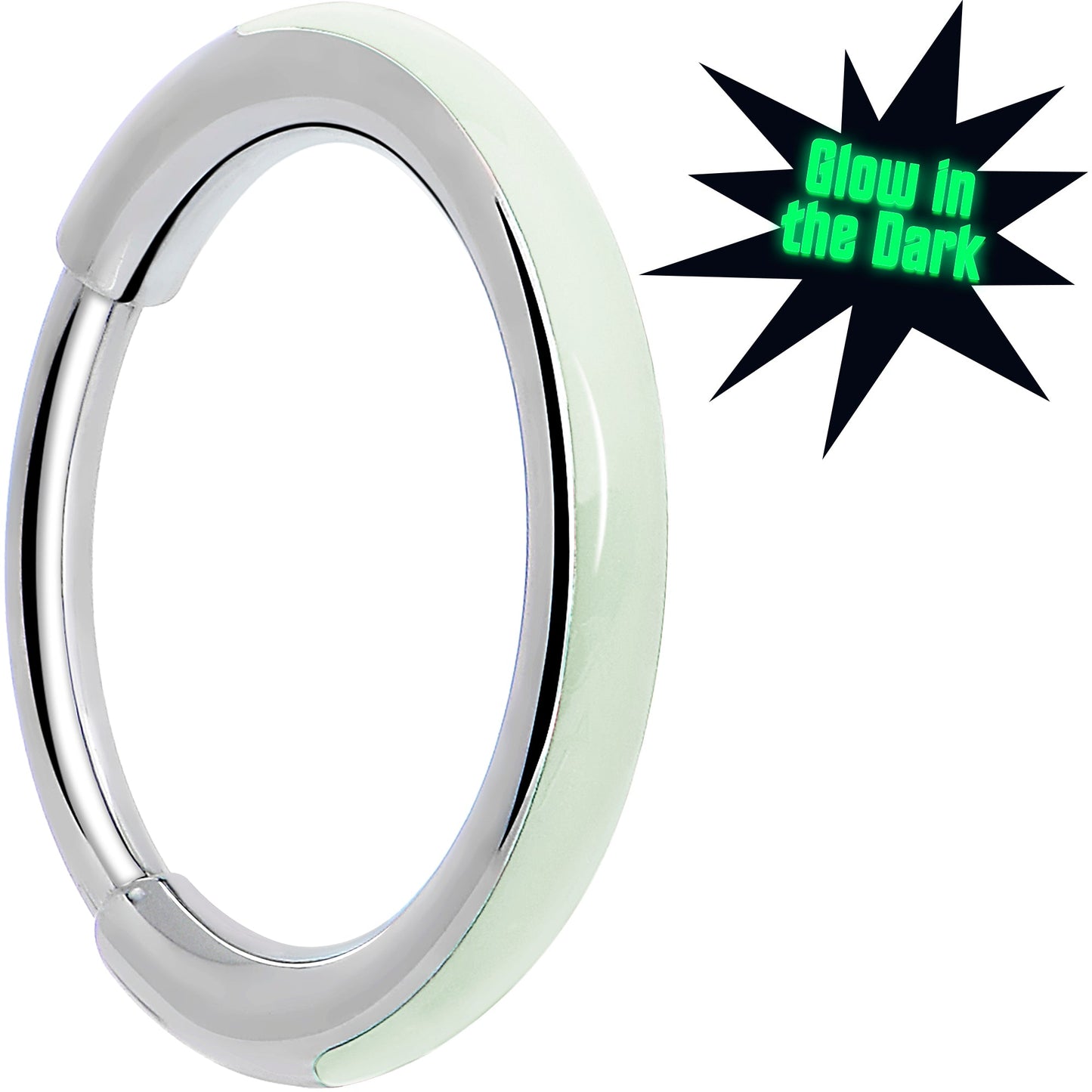 20G Implant Grade Titanium Glow in the Dark Hinged Segment Nose Hoop