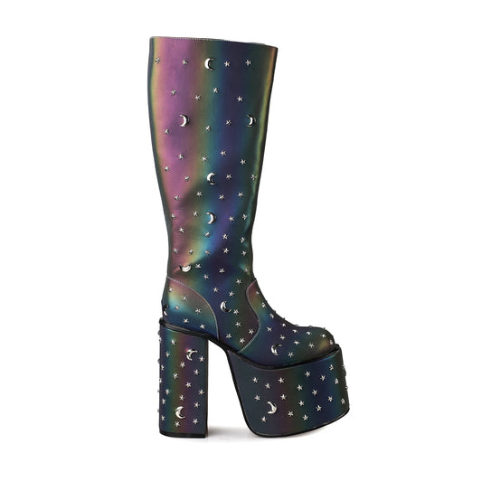 Eclipse Spectrum Knee High Platform Boots