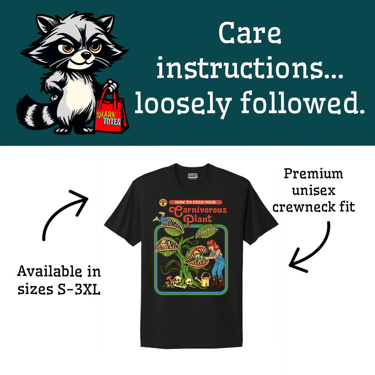 How To Feed Your Carnivorous Plant Black T-shirt