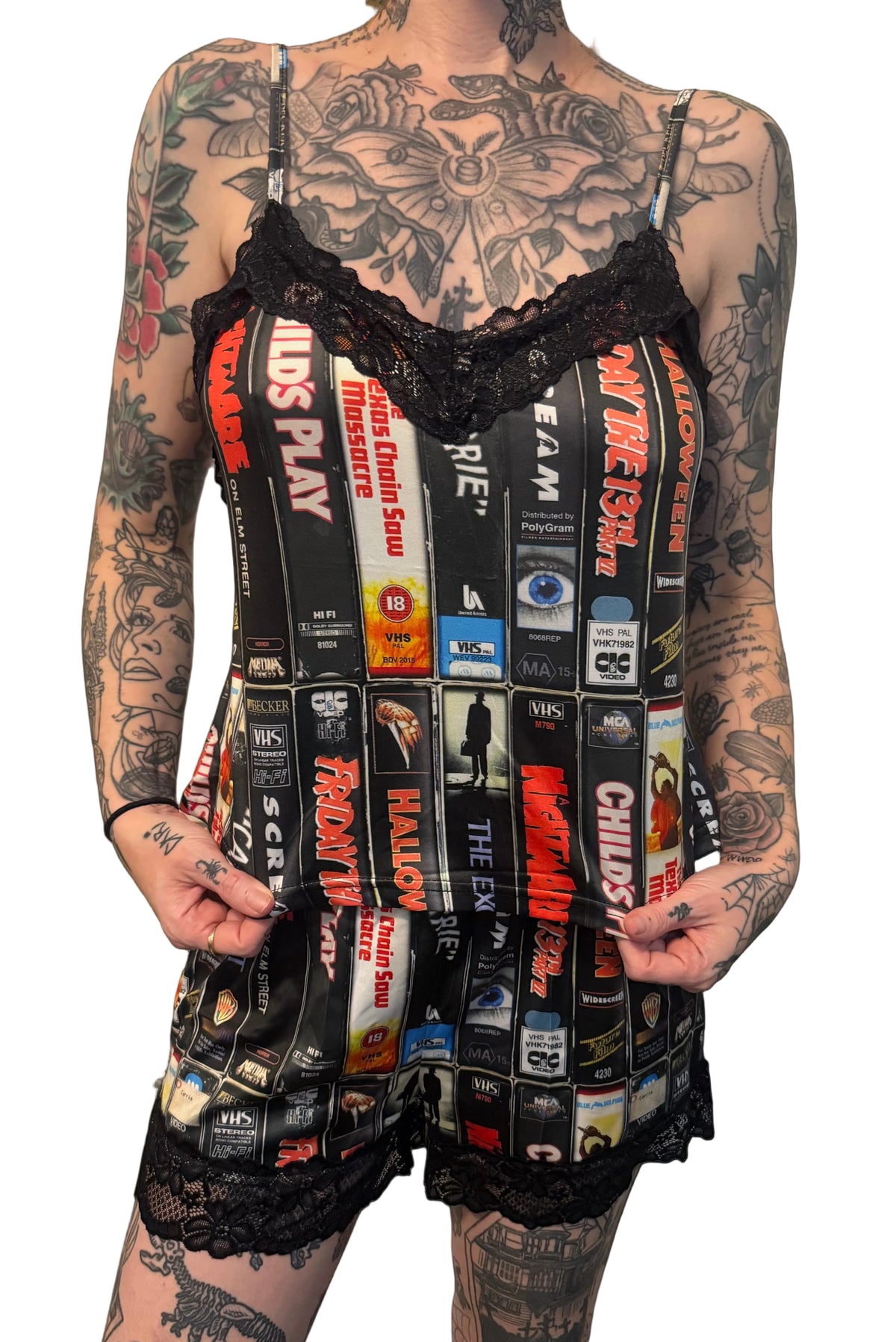 Lace Cami Pajama 2 piece Set - Horror Movies