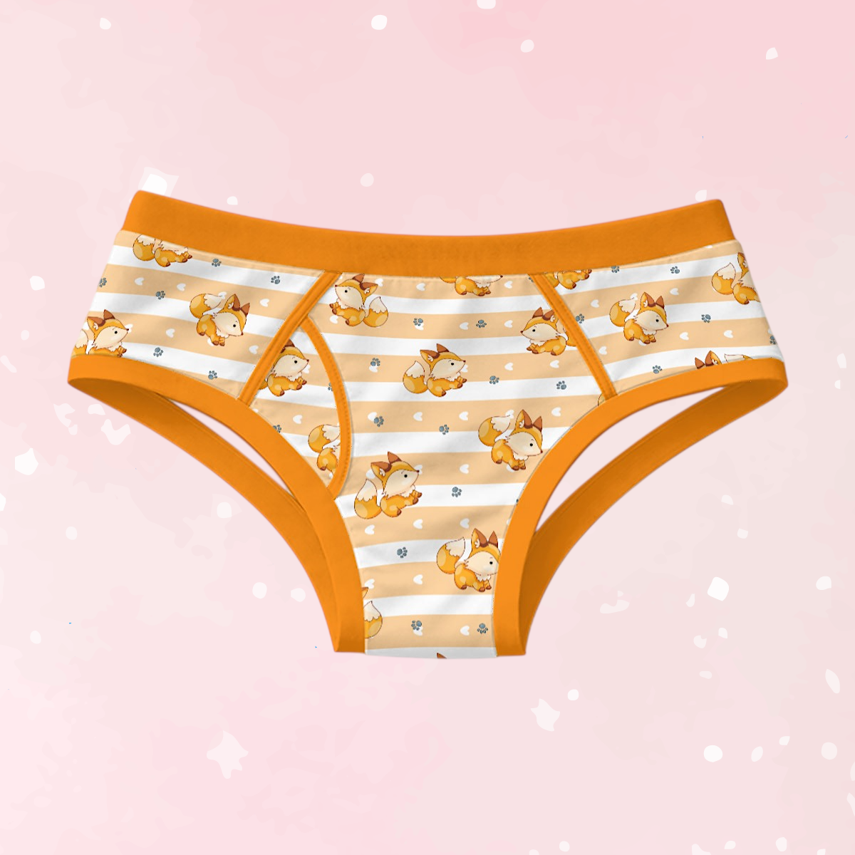 Orange Fox Stripe Men's Cotton Undies