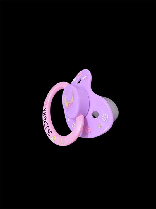 Glow In The Dark Adult Pacifier - Flowers and Moon - Shadow Threadz Crypt