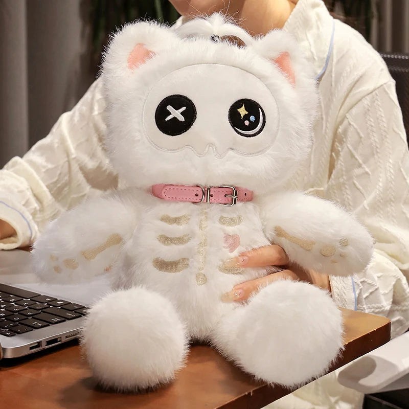 Kawaii Skeleton Cat Plush - Shadow Threadz Crypt