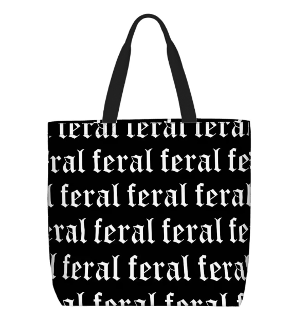 Printed Beach Bag / XL Tote Bag - Feral