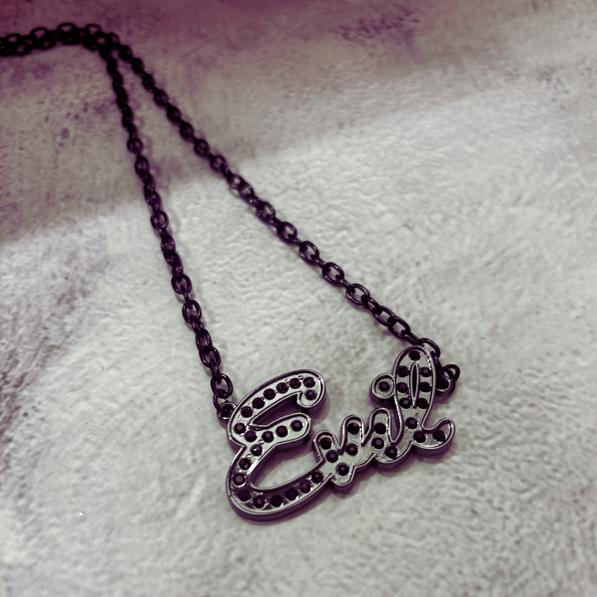 “Evil” Pendant Gothic Necklace - Shadow Threadz Crypt