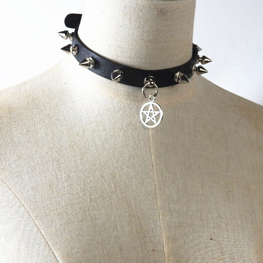 Deathshade Pentagram Collar - Shadow Threadz Crypt