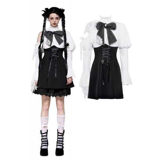 Torn Ribbon Gothic Doll Dress front view