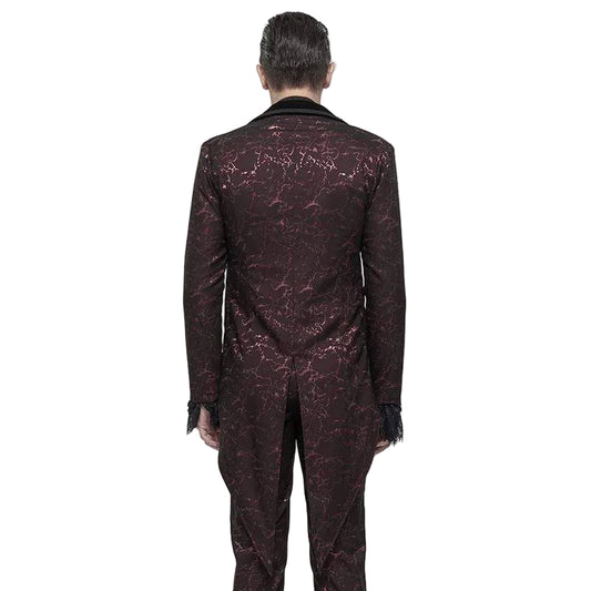 Crimson Versailles Floral Tailcoat detail view