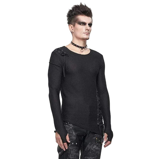 Fractured Veil Strappy Mesh Shirt