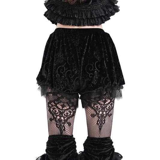 Clouded Night Velvet Mesh Shorts