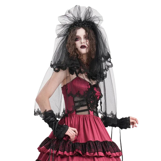 Mourning Garden Crochet Mesh Headpiece
