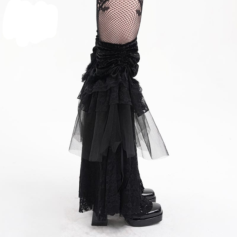 Mourning Veil Lace Leg Warmers