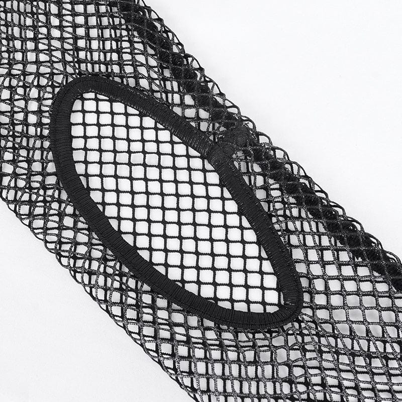 Razor Window Cutout Mesh Crop Top