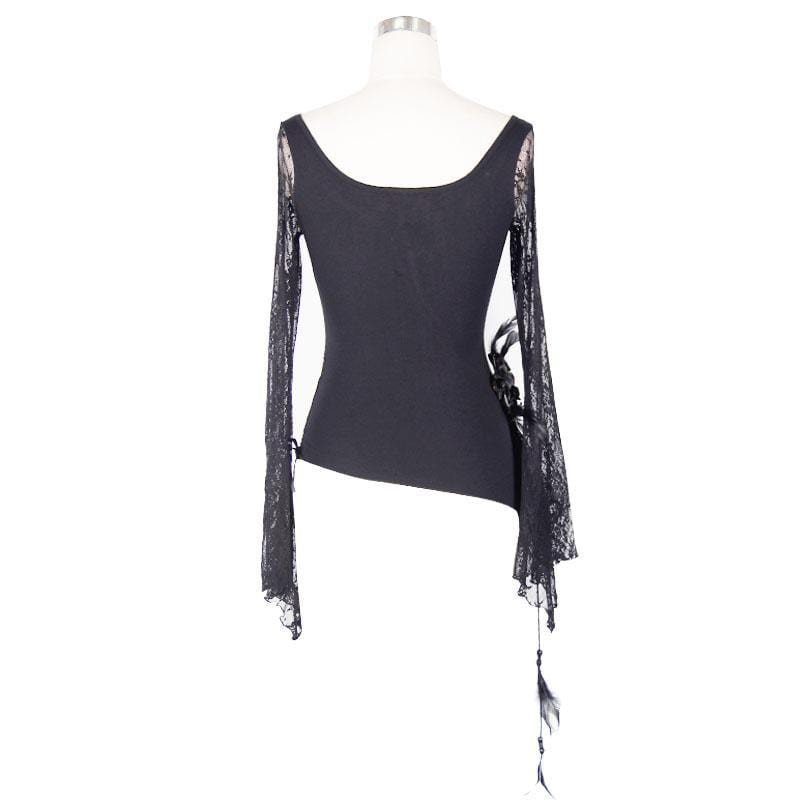Fractured Line Asymmetric Punk Top detail view 7