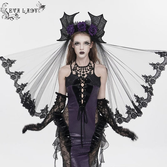 Rosewing Mourning Mesh Headpiece in black