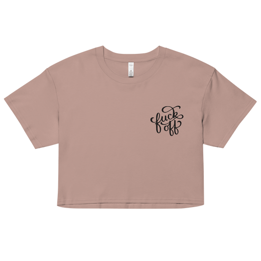 Fuck Off Embroidered Crop Top
