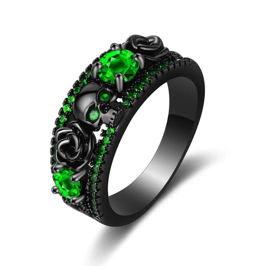 Poison Rose Skull Ring