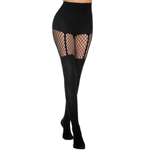 Widow's Bloom Cotton Lace Tights - style 6192