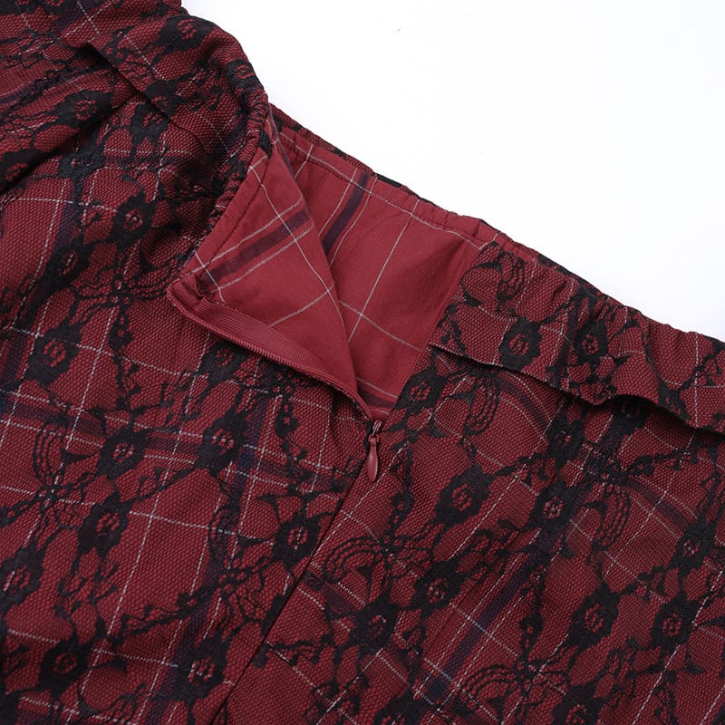 Dead Plaid Drawstring Dress