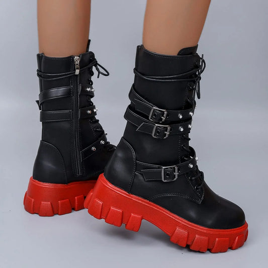 Bloodline Buckle Combat Boots