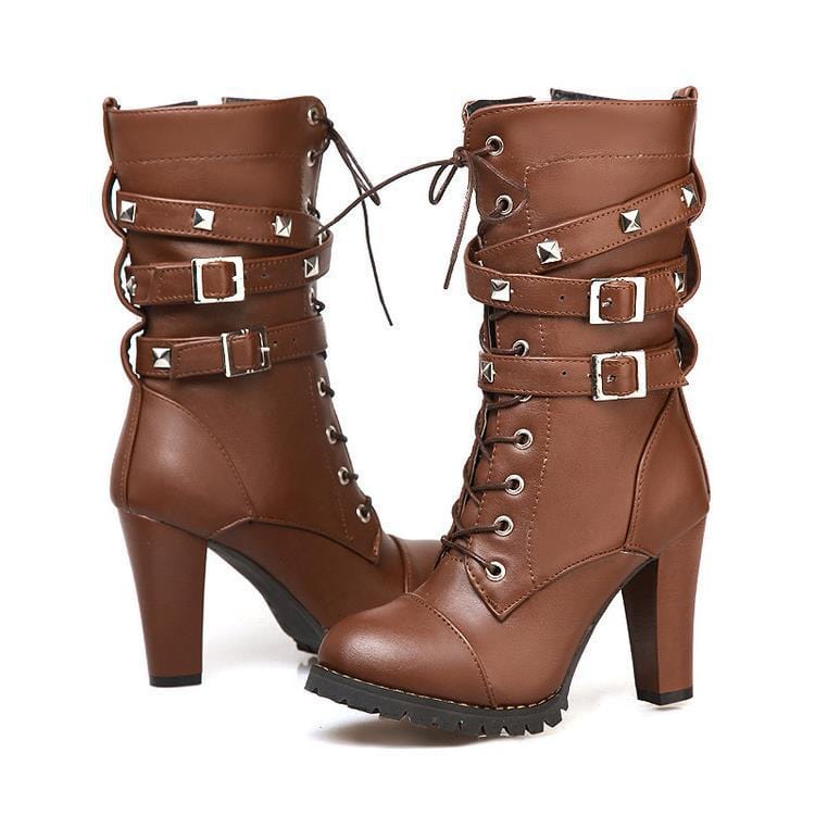 Riot Rose Studded Heel Boots