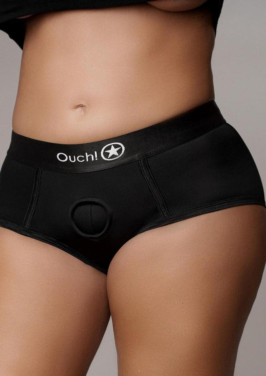 Black Vibrating Bullet Strap-On Brief - Shadow Threadz Crypt