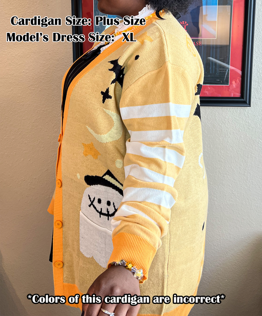 Haunted Night Oversize Cardigan - Shadow Threadz Crypt