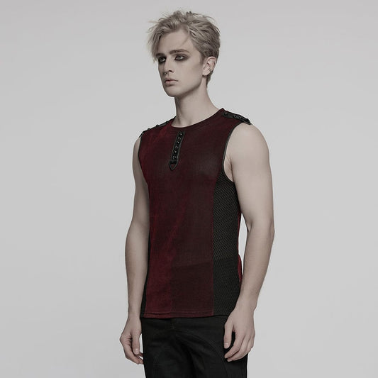 Red Static Sheer Mesh Vest detail view