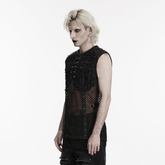 Wasteland Signal Ripped Mesh Tank