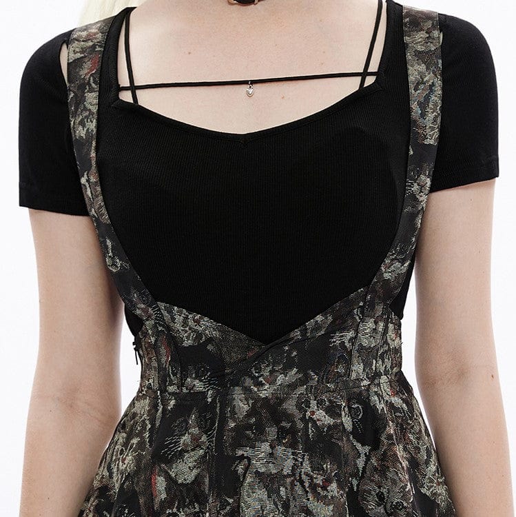 Grunge Cat Chiffon Suspender Dress - XL