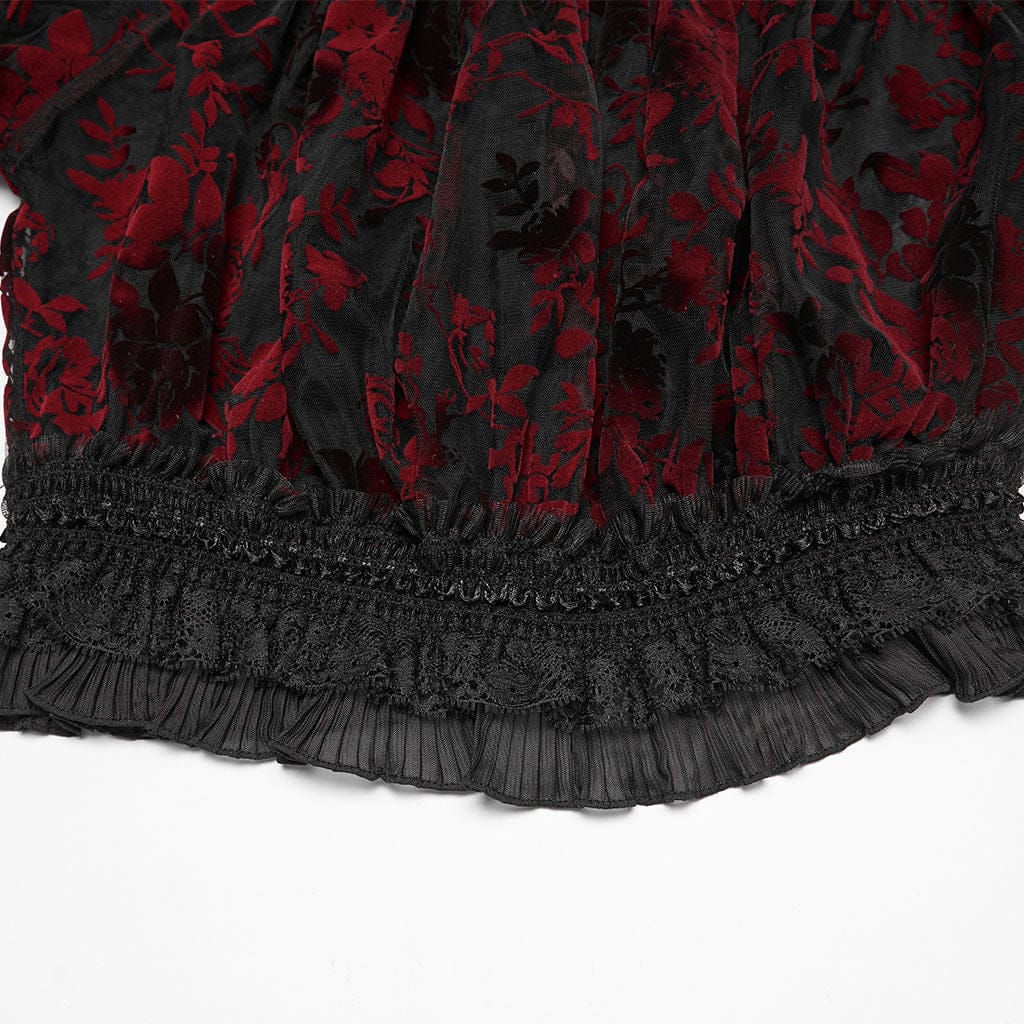 Blood Moon Off-Shoulder Ruffled Mesh Top 9