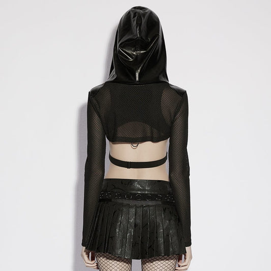 Ghost Signal Sheer Hooded Cape detail view