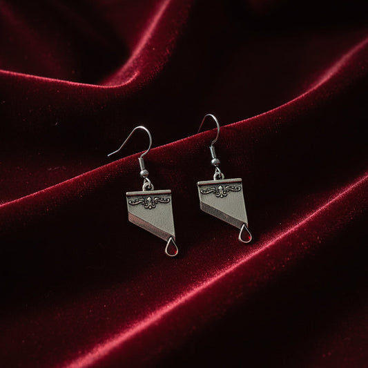Revolutionary Sentiment Guillotine Blade Earrings