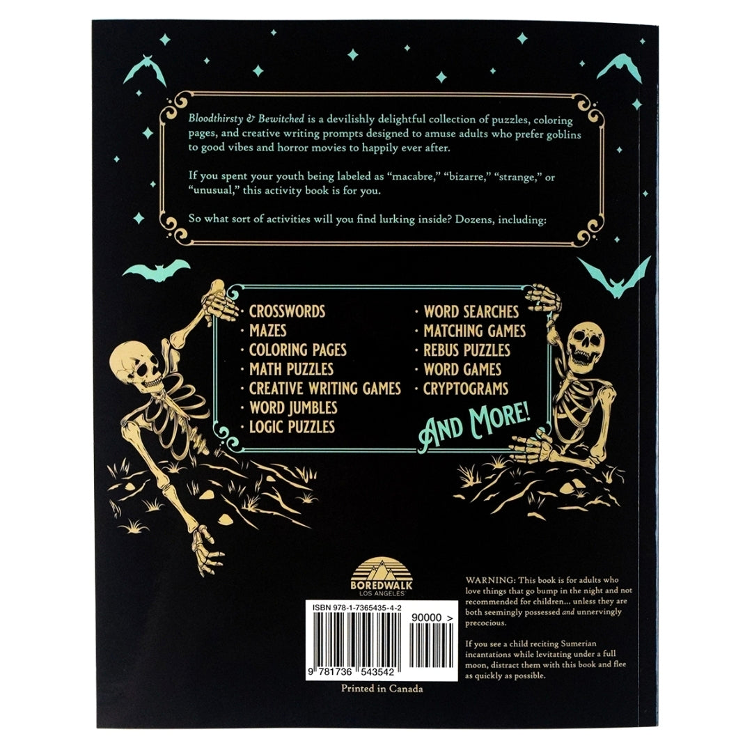 Bloodthirsty & Bewitched Adult Activity Book