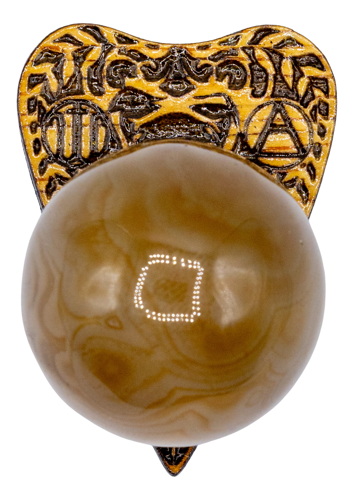 Planchette Wood Crystal Sphere Holder
