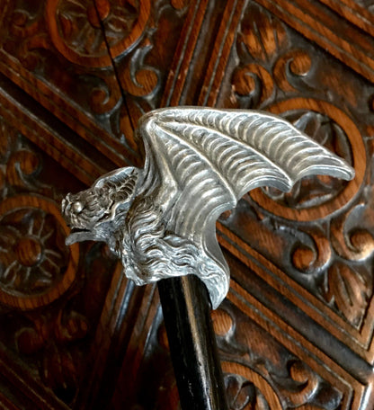 Vampire Bat Cane, Hand Sculpted Walking Stick | Victorian Gothic