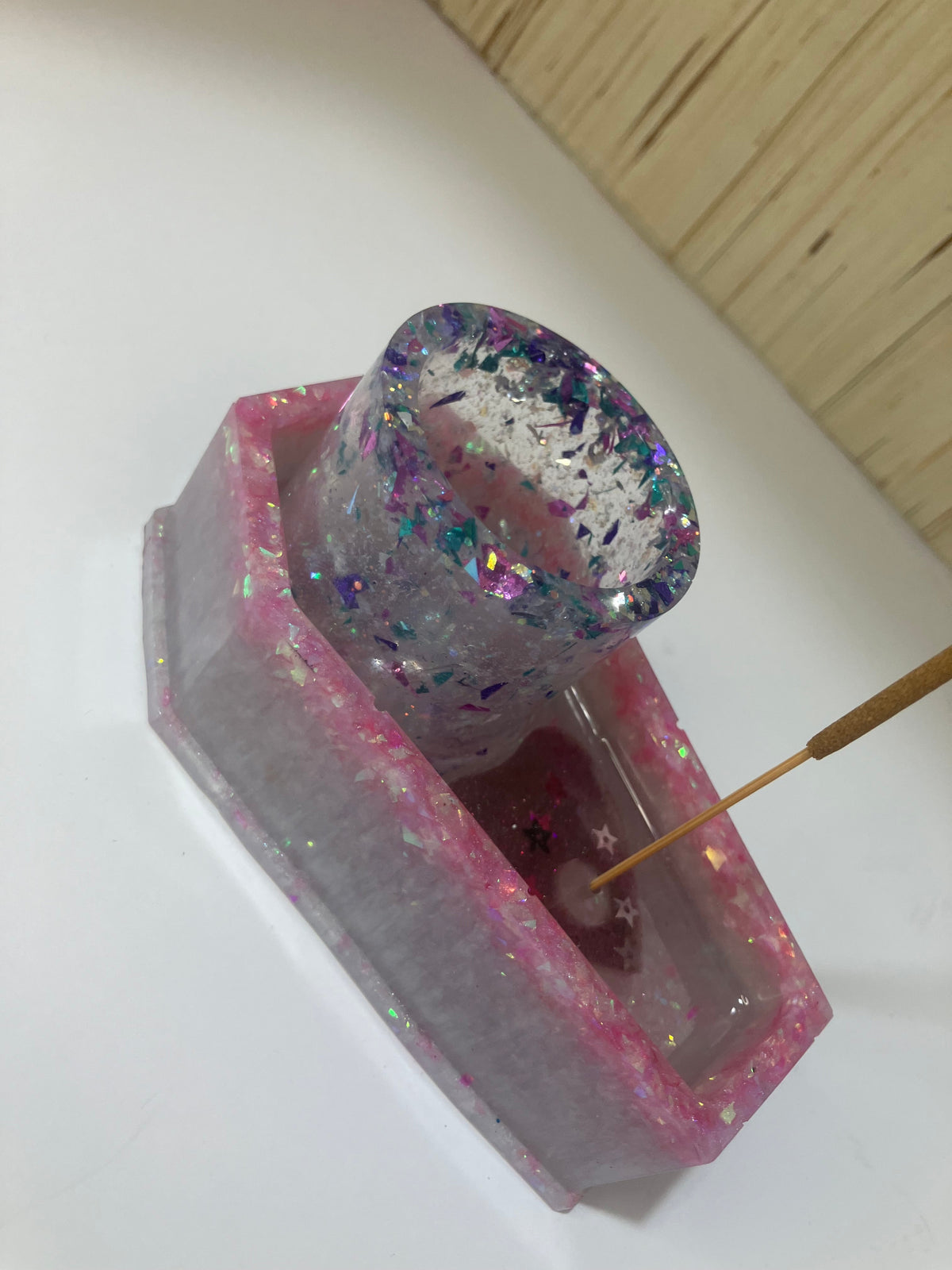 Resin Coffin Votive Holder & Incense Burner