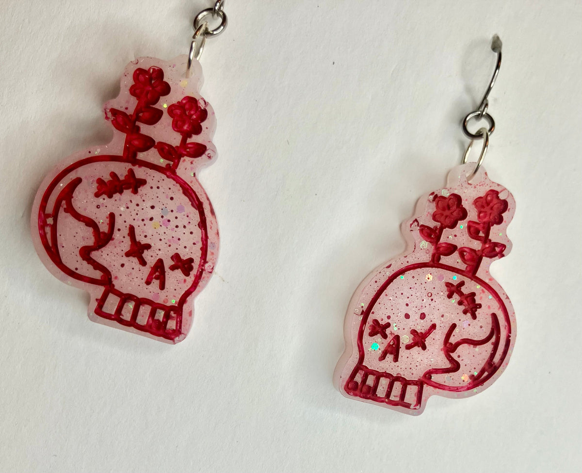 Spooky Resin Earrings: Bats, Skulls, Spiderwebs & More