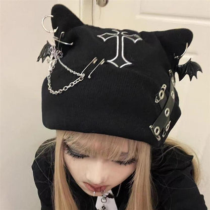 Purrfect Anarchy Cat Ears Beanie - Shadow Threadz Crypt