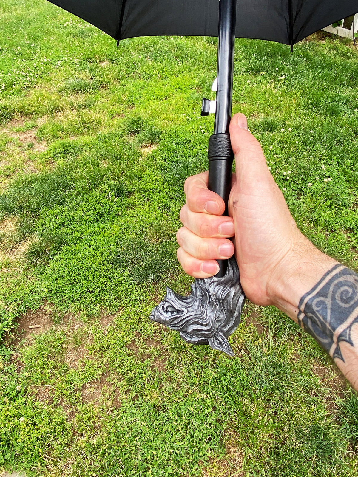 Wolf Head Umbrella, Hand Sculpted Resin | Medieval Gothic