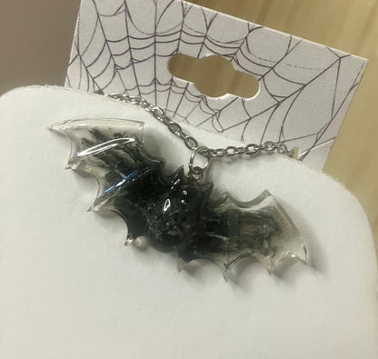 Handmade Resin Bat Pendant Necklaces